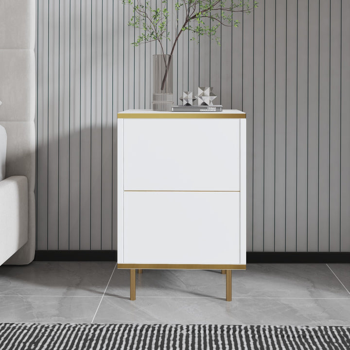 La table de nuit Imaj - White, Gold