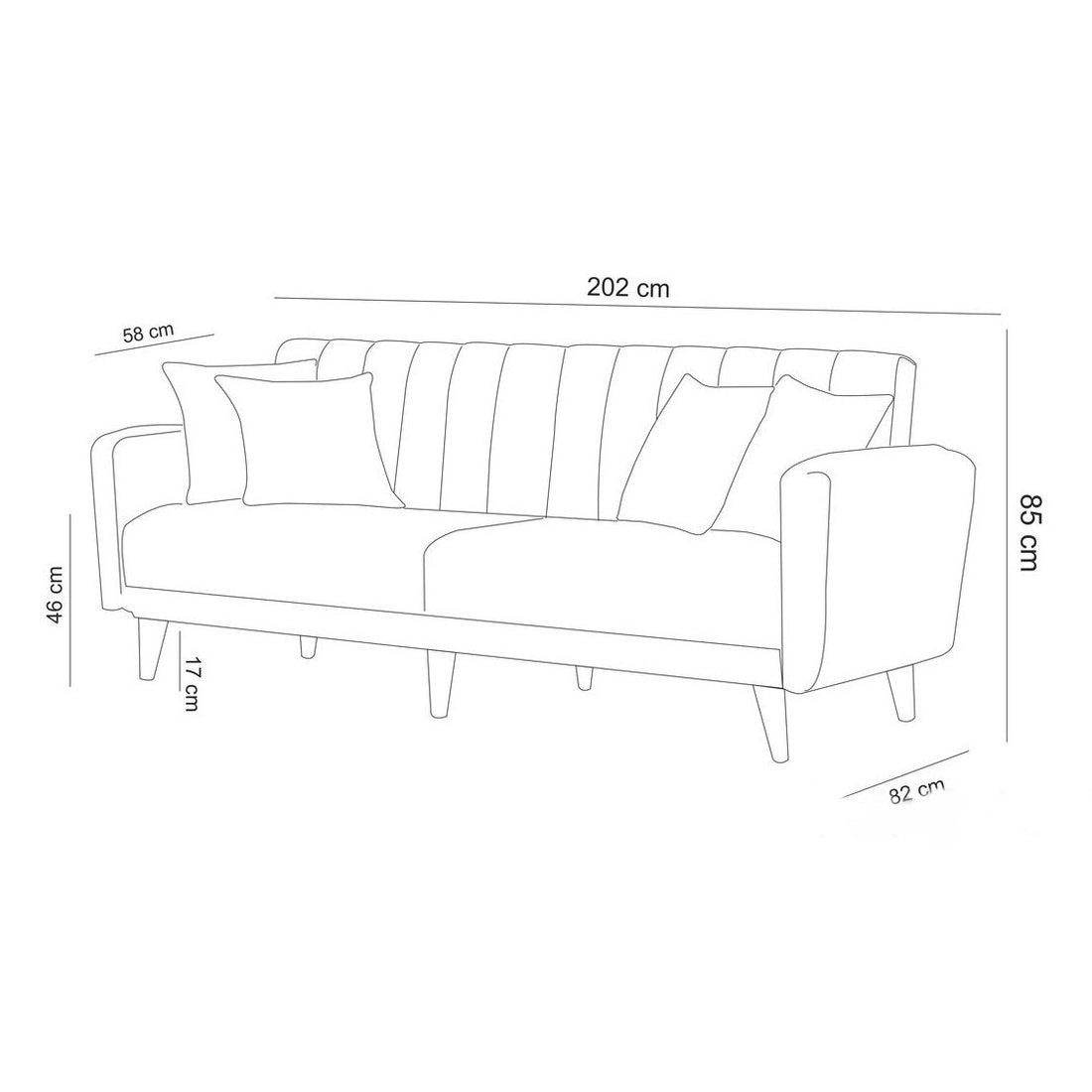 Ensemble canapé convertible 2 places et fauteuil Ikaria Tissu Anthracite
