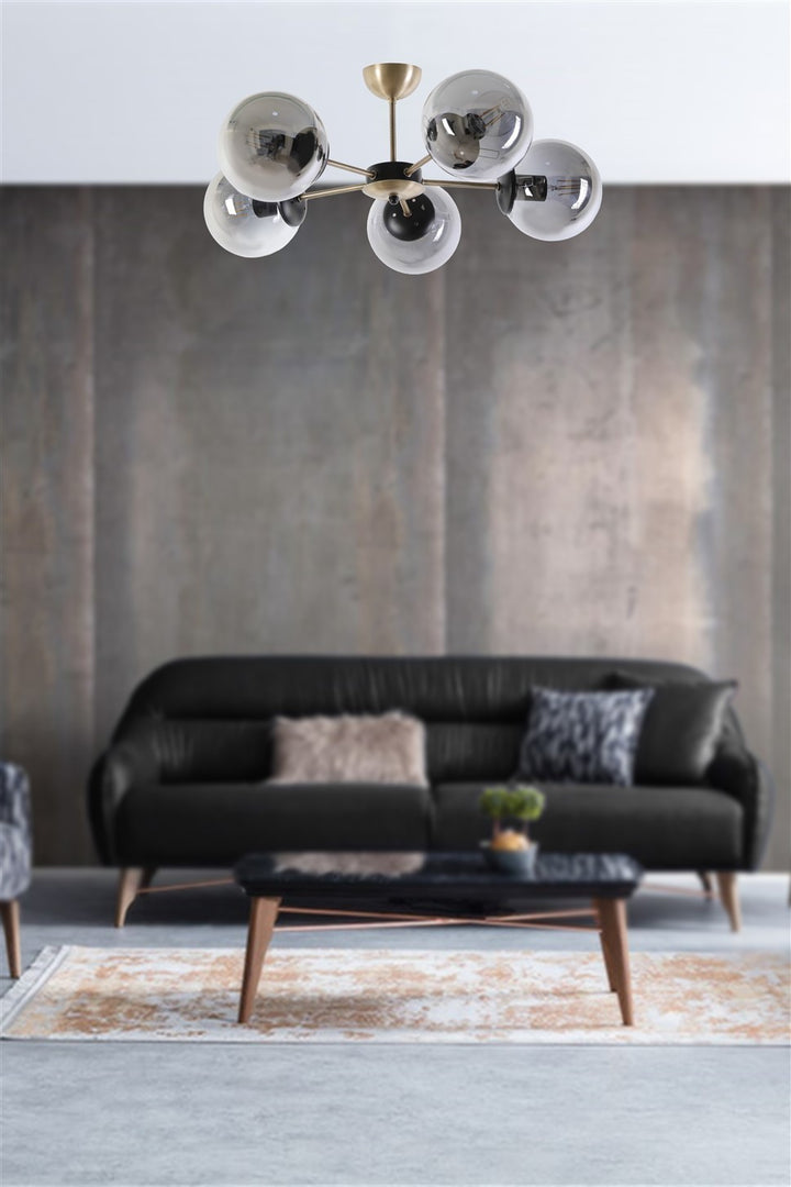 Lustre Venus 5 pièces en verre fumé