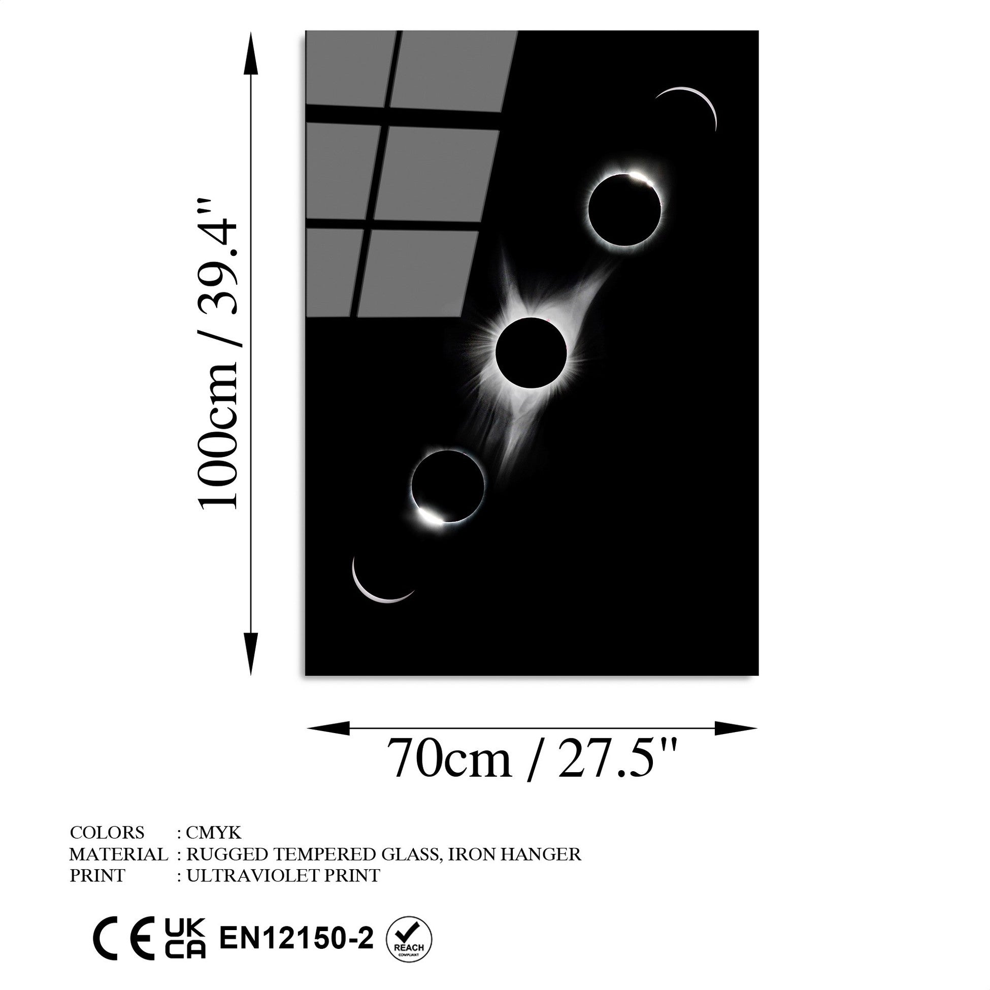Peinture en verre trempé décoratif UV-197 70 x 100