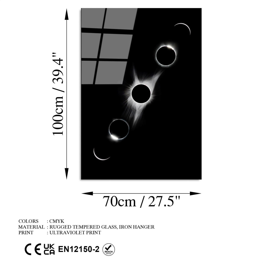 Peinture en verre trempé décoratif UV-197 70 x 100