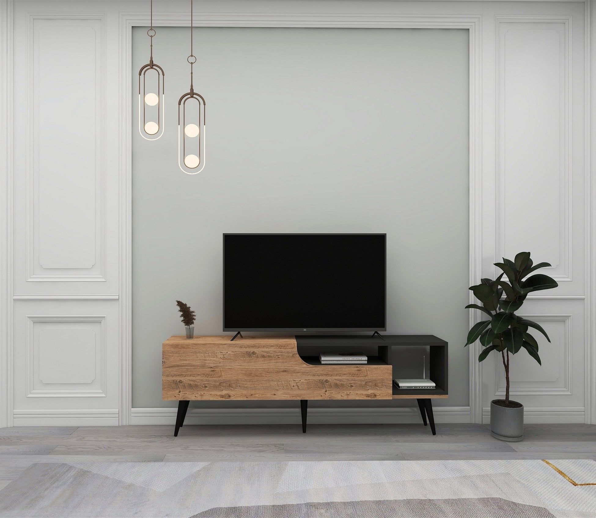 Meuble TV Alba - Atlantic Pine, Anthracite