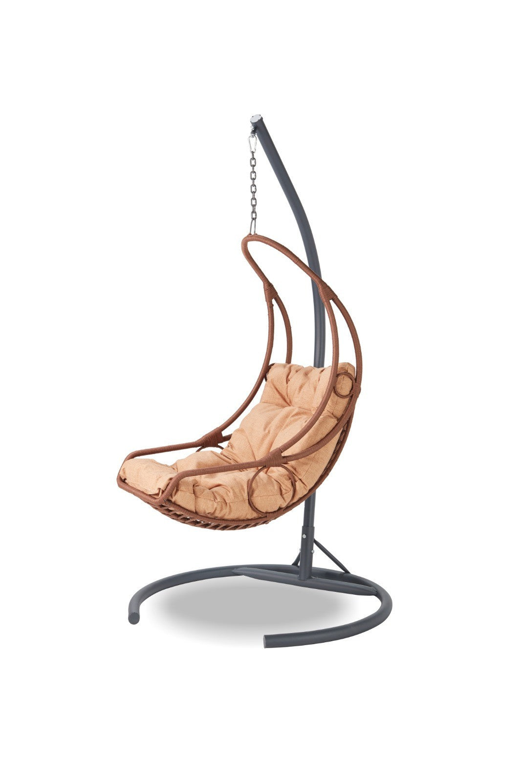 Chaise de balançoire unique de jardin Florya - Camel, Black