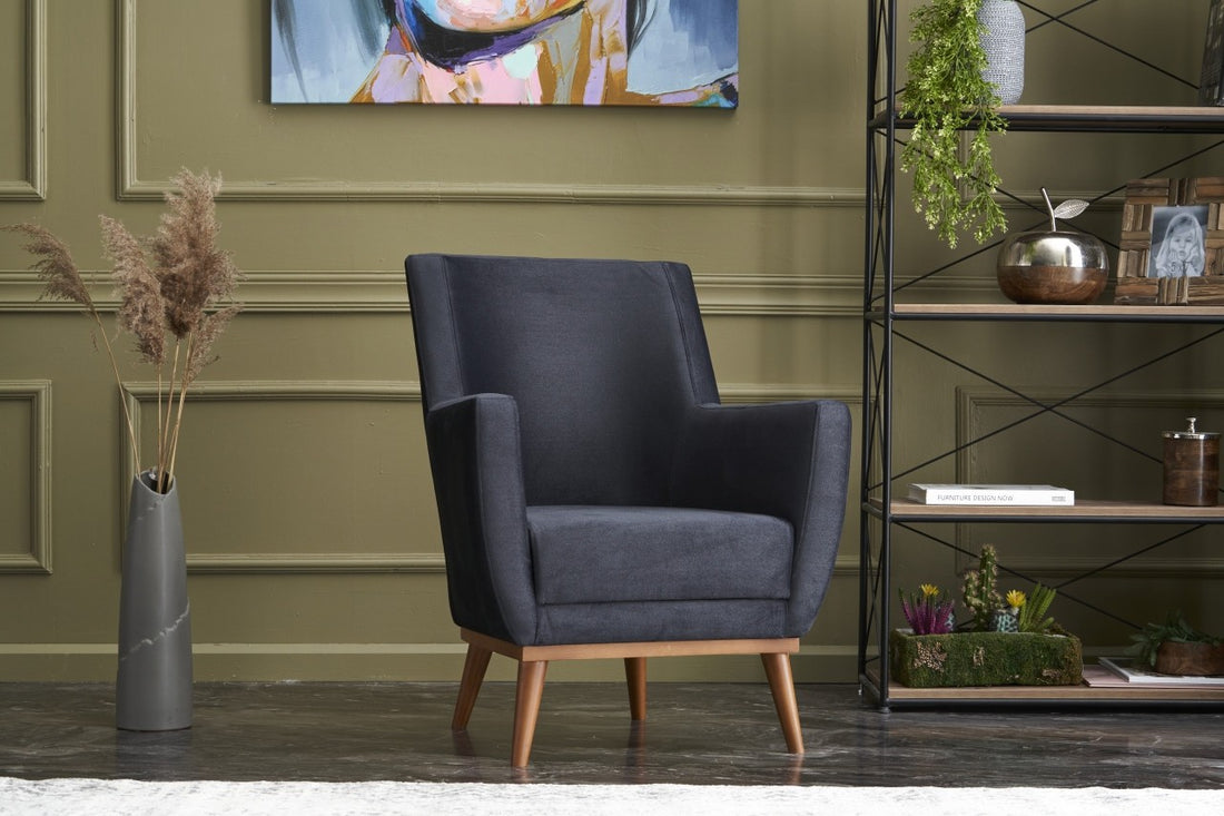 Fauteuil à oreilles Gonca - Anthracite