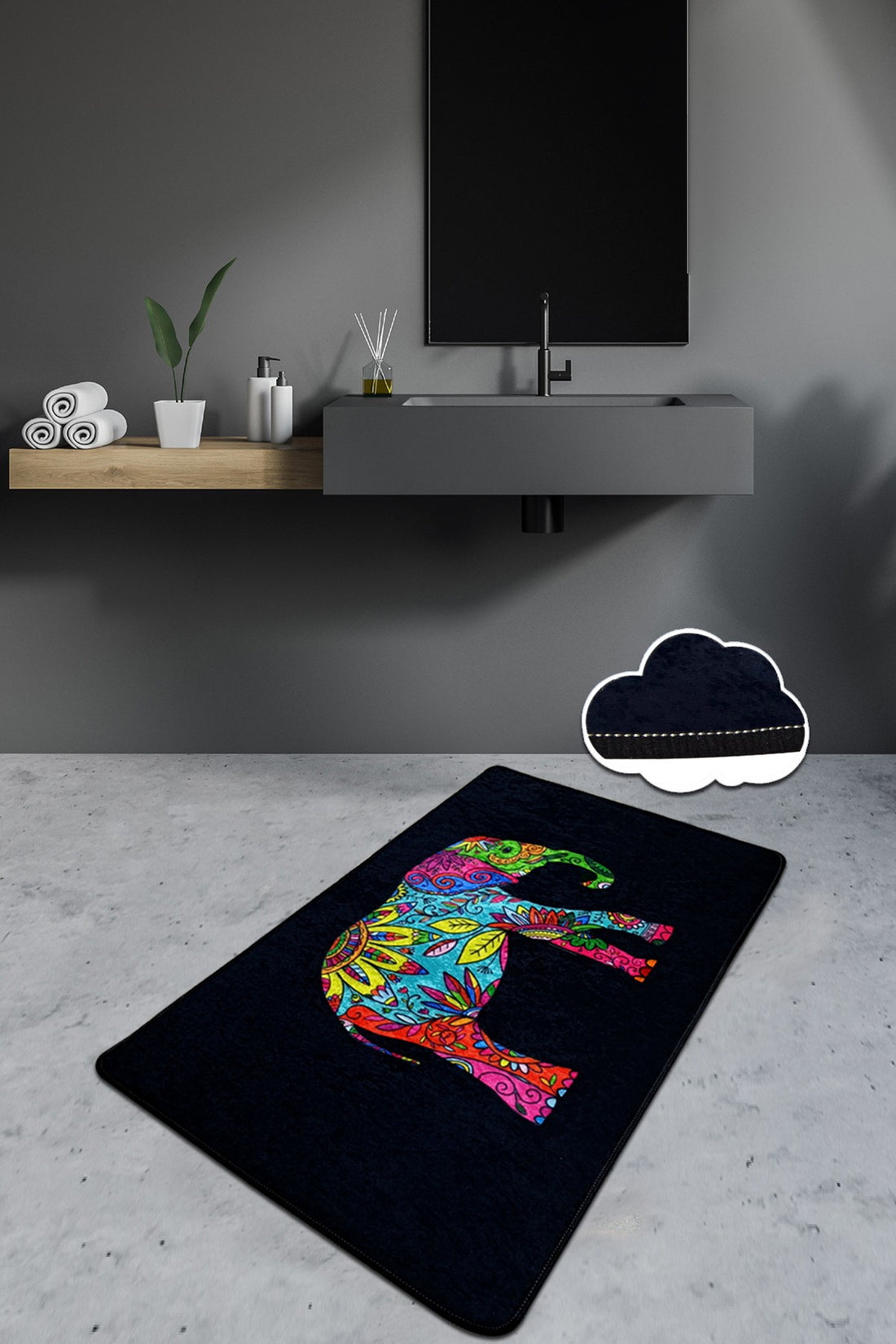 Tapis de bain Olifant - Black (80 x 100)