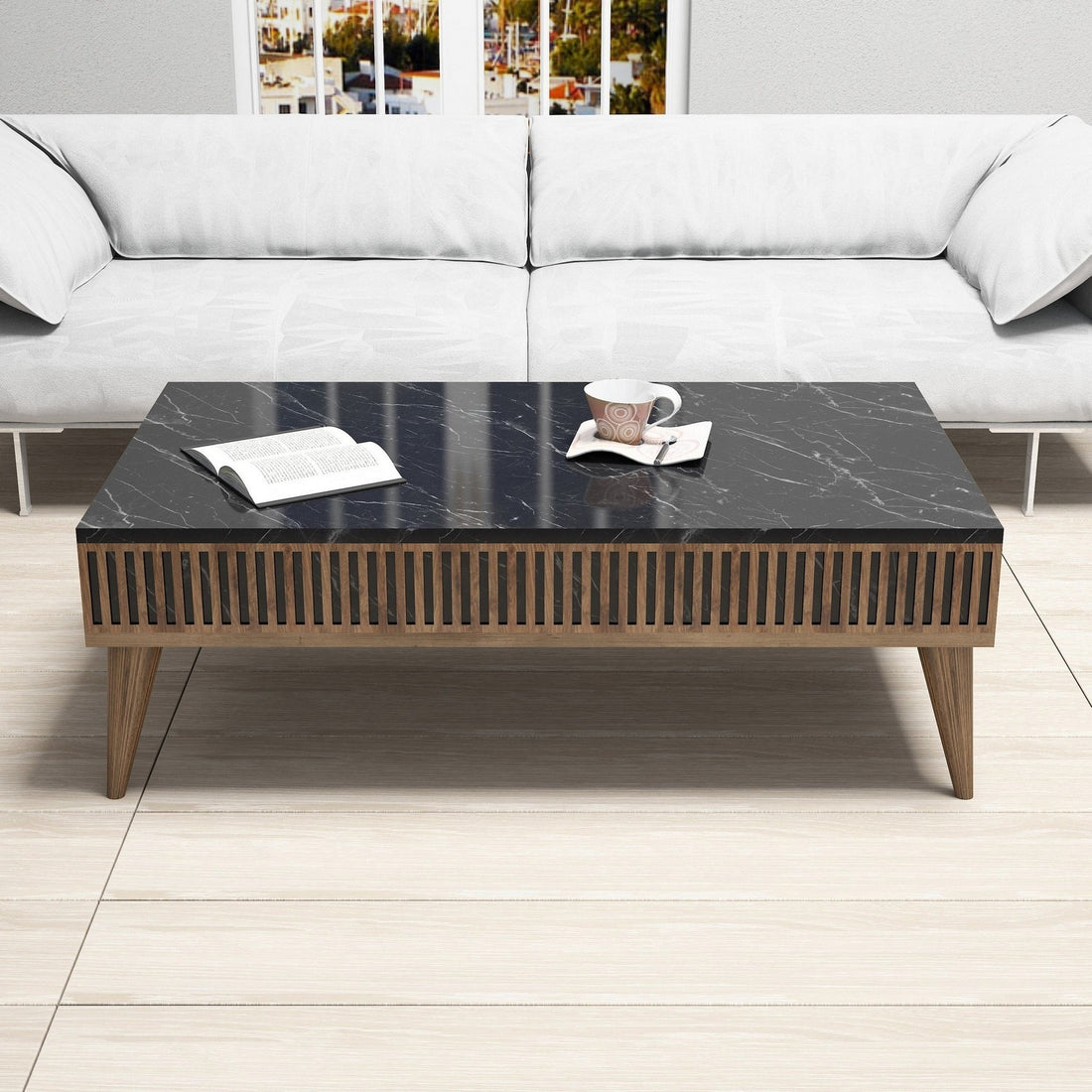 Table basse Milan - Walnut, Black