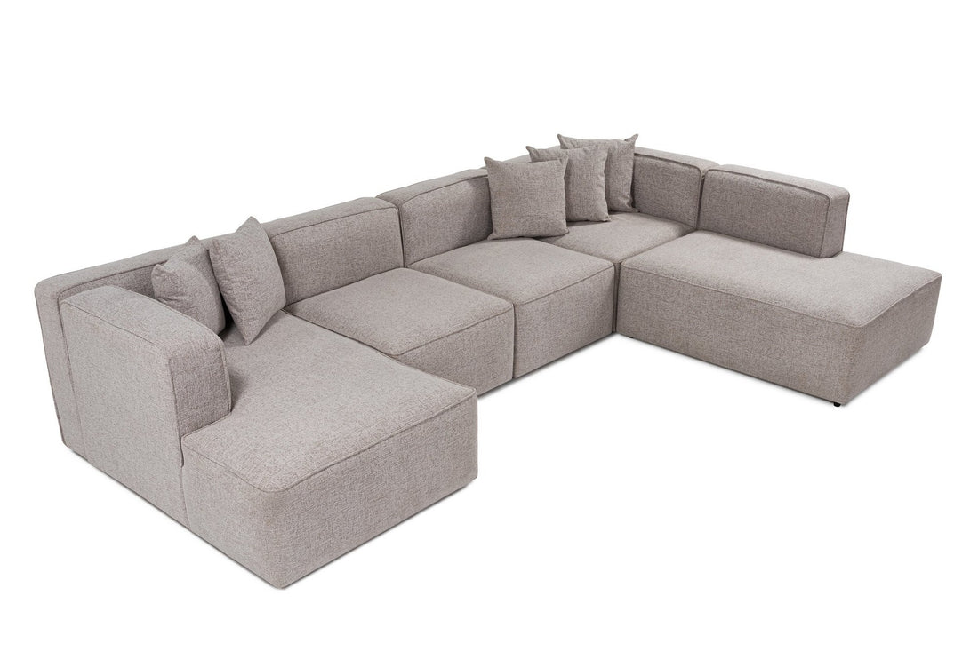 Canapé d'angle More B (M5-M1-M1-M2-M3) - Mocha