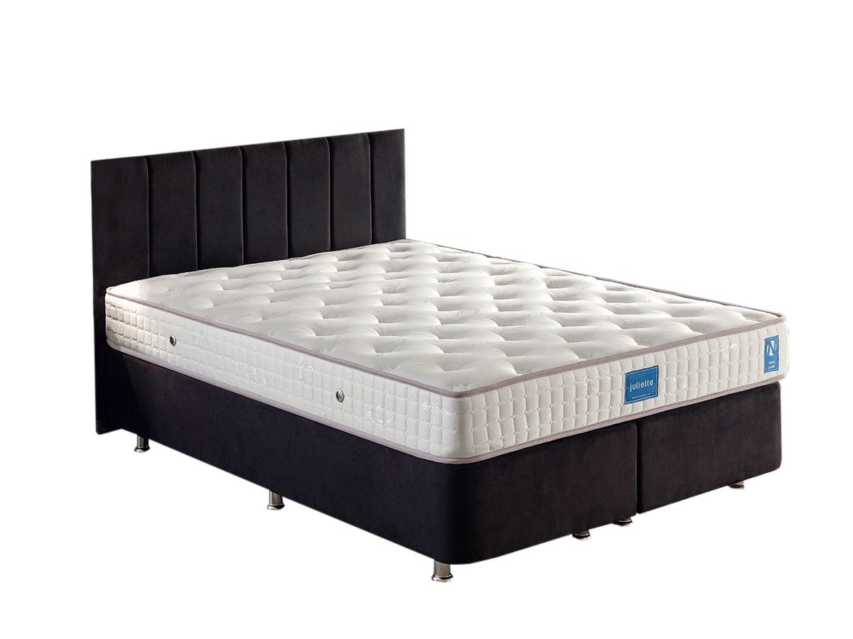 Base de lit double et tête de lit Ela Double - Black (160 x 200)