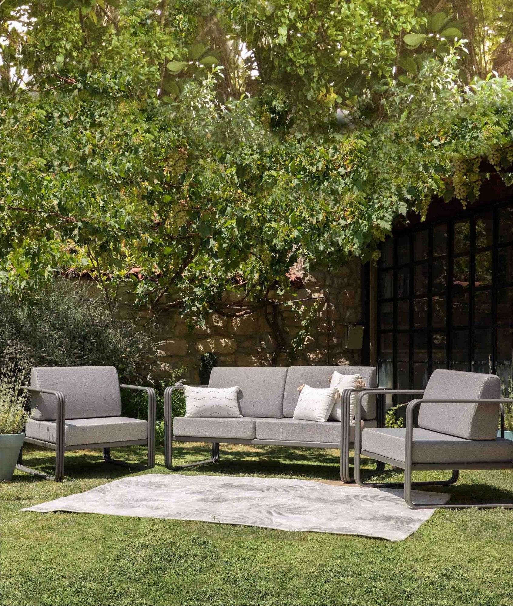 Canapé jardin de 1 place 700203 - Grey