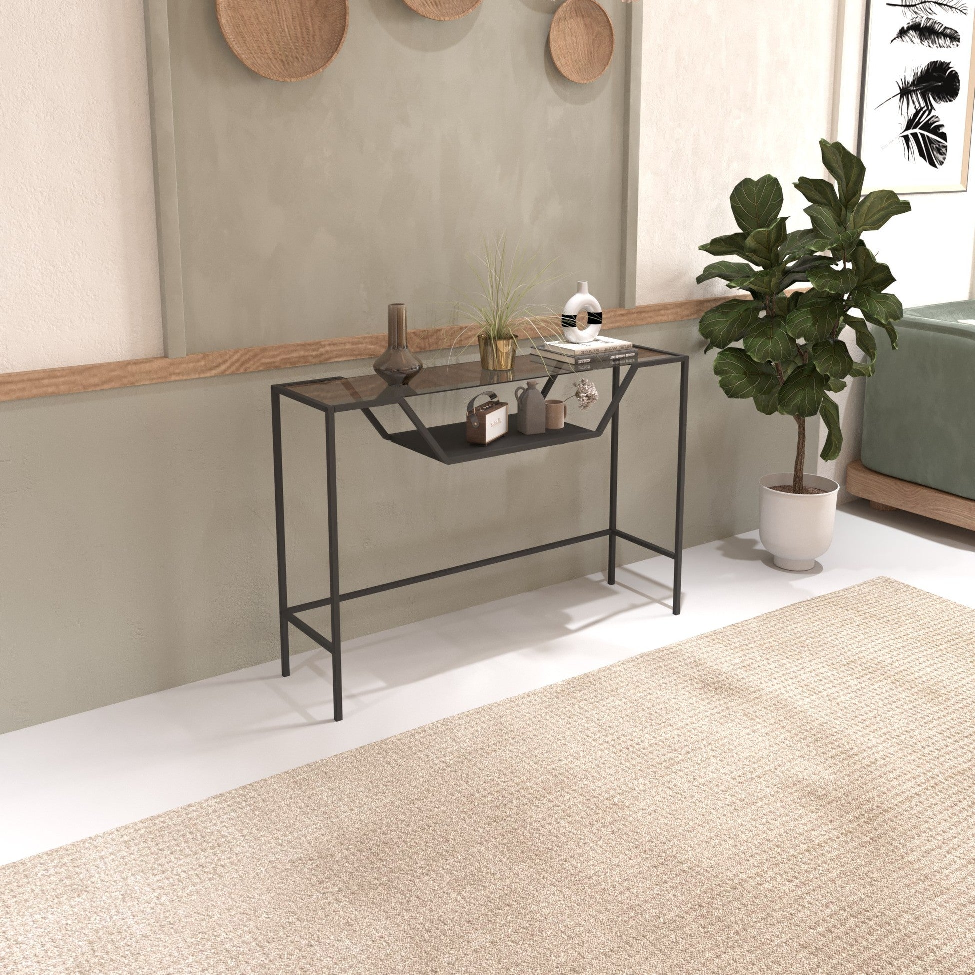 Console Lala - Black, Smoked Glass