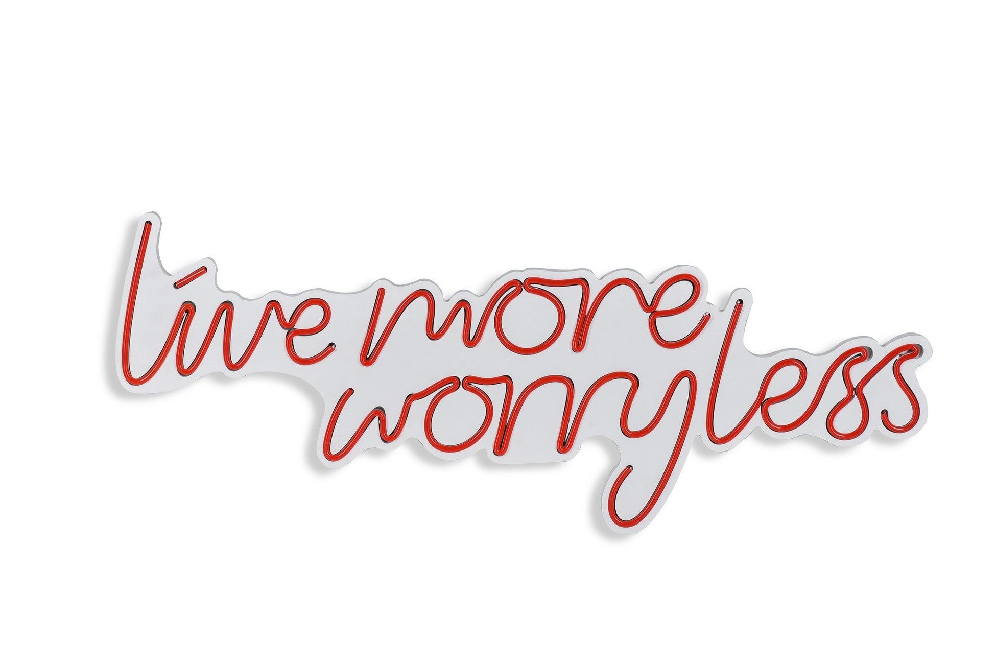 Éclairage LED en plastique décoratif Live More Worry Less - Red