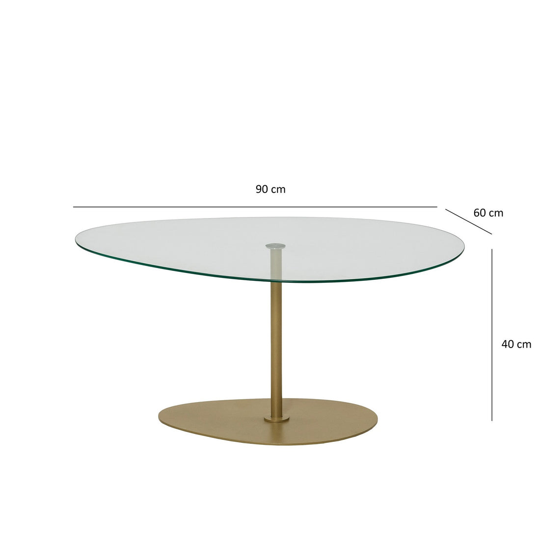 Table basse Porto - Transparent, Gold