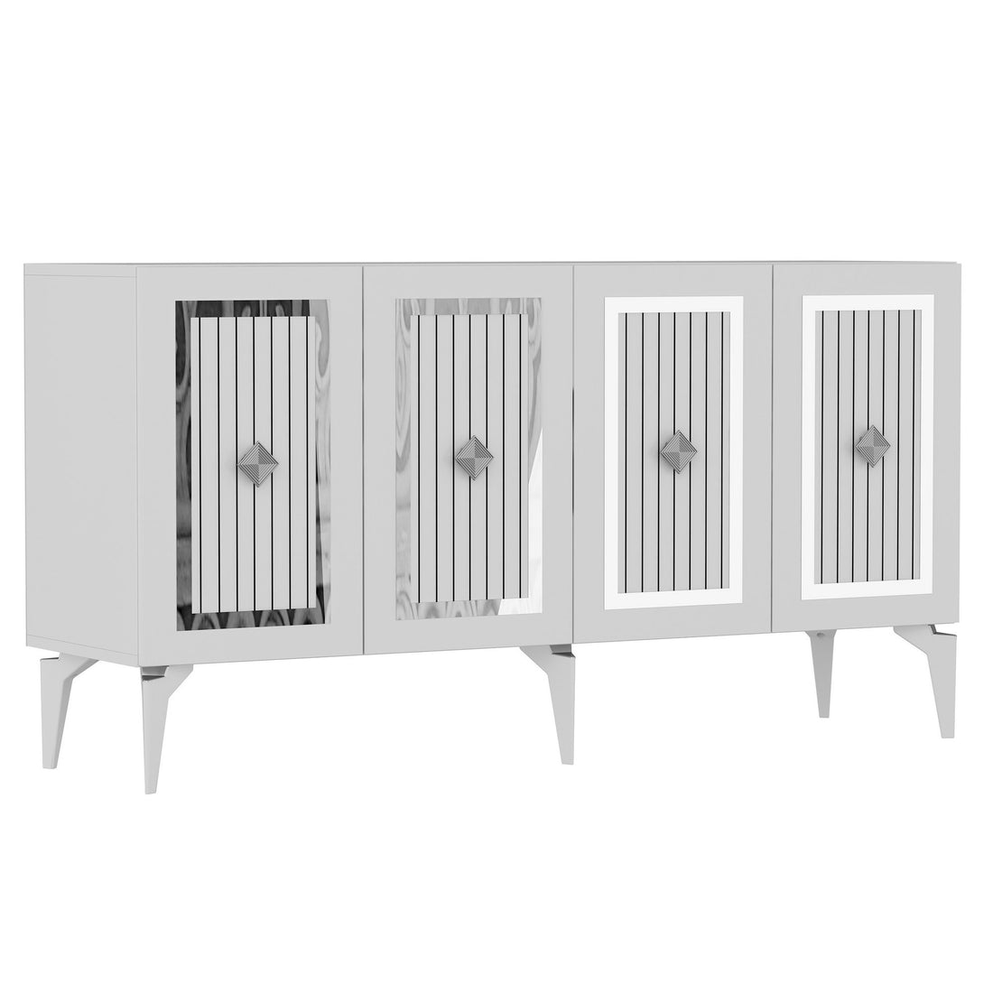 Console Nora - White, Silver