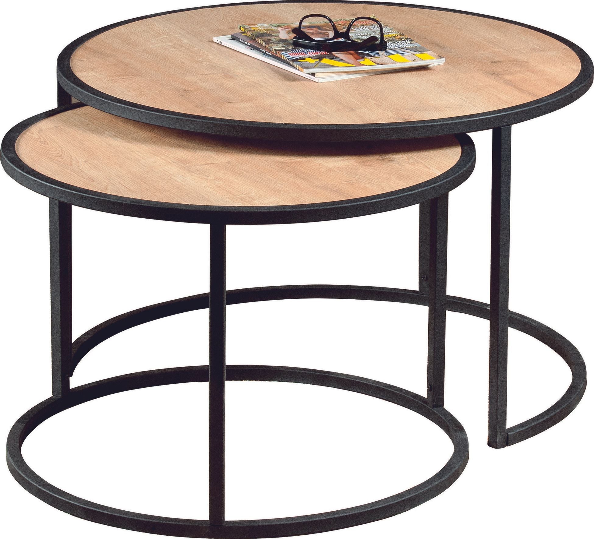 Table gigogne (2 pièces) Tambur - Oak