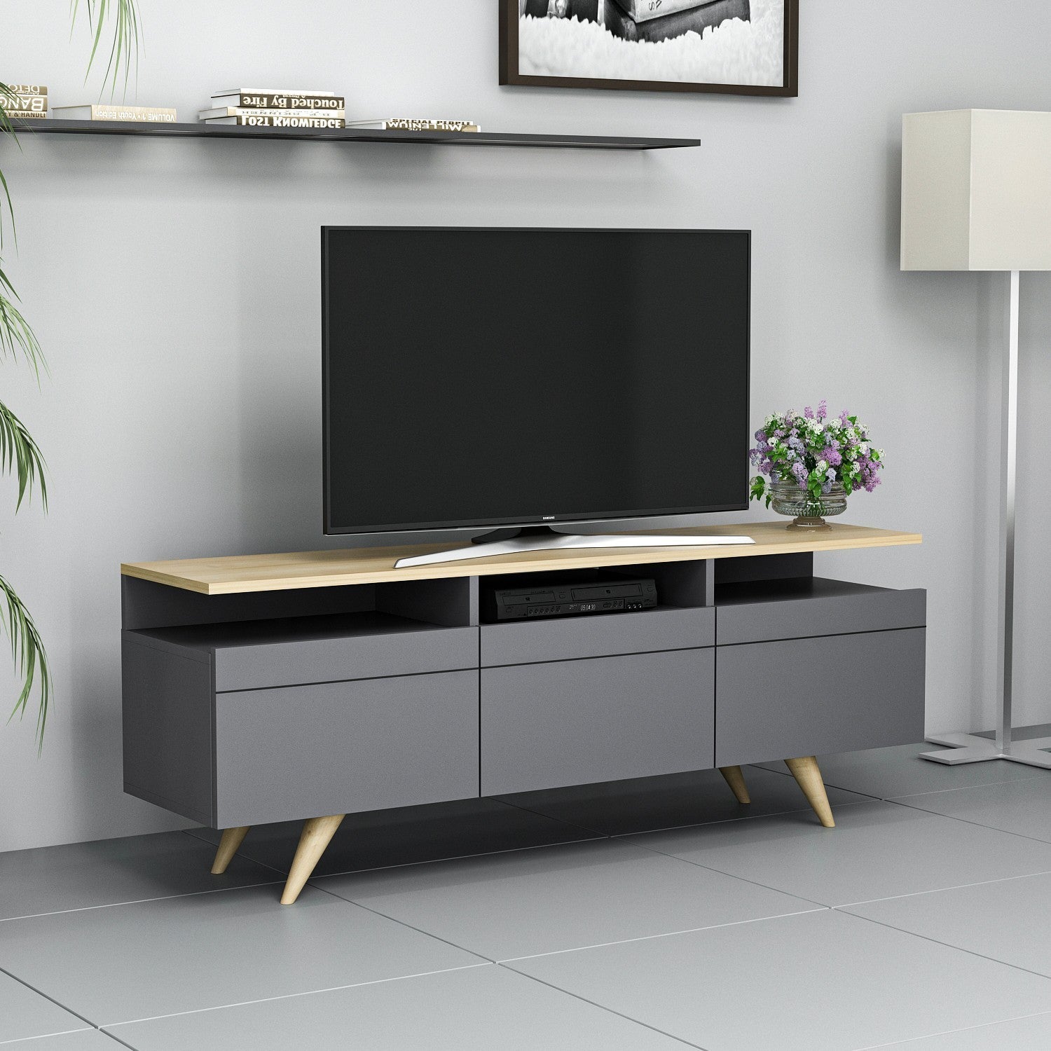 Meuble TV Berlin 150 - Anthracite