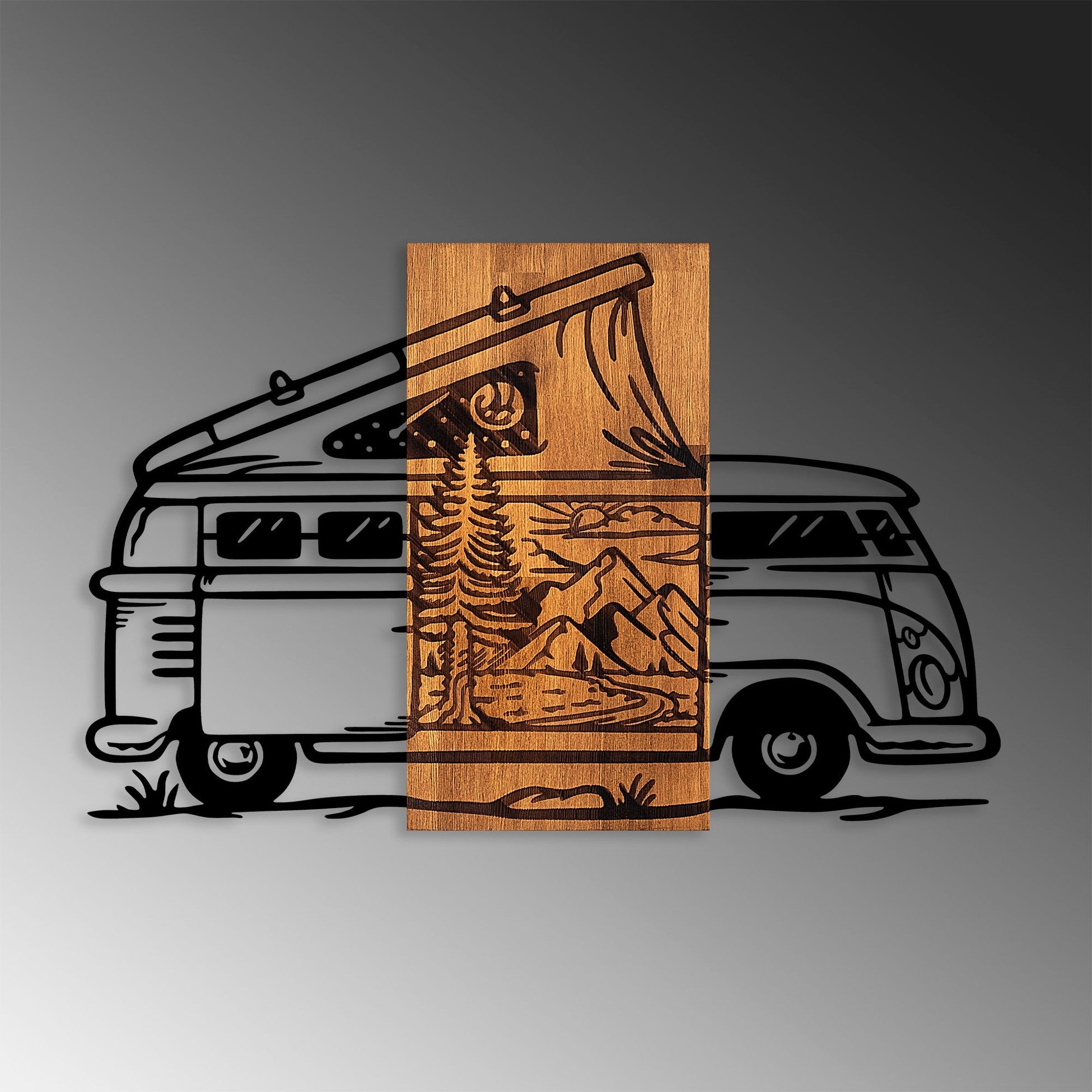 Accessoire mural en bois décoratif Caravan Holiday - 379