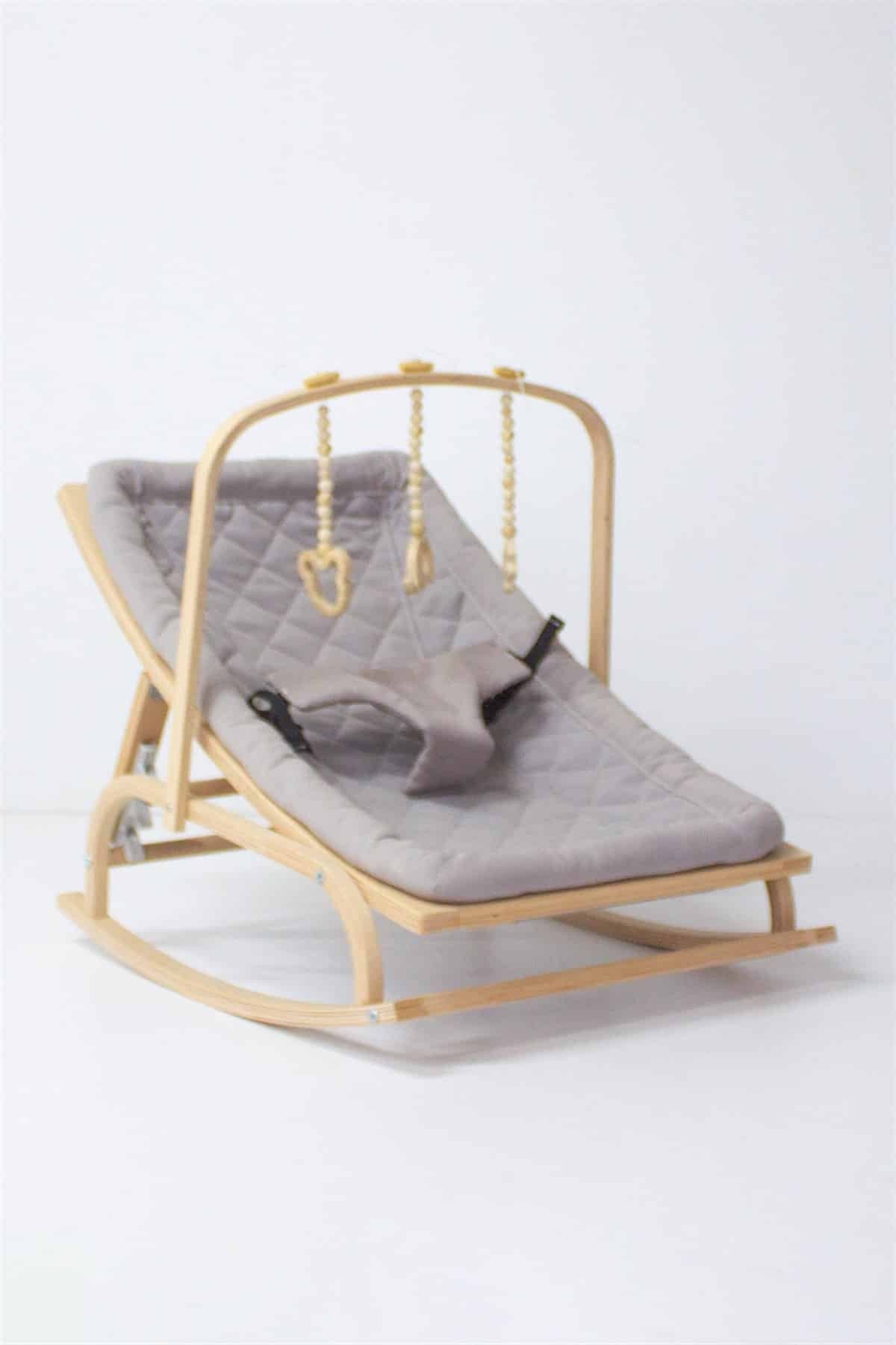 Transat bébé bois ajustable + Avec 3 jouet en bois