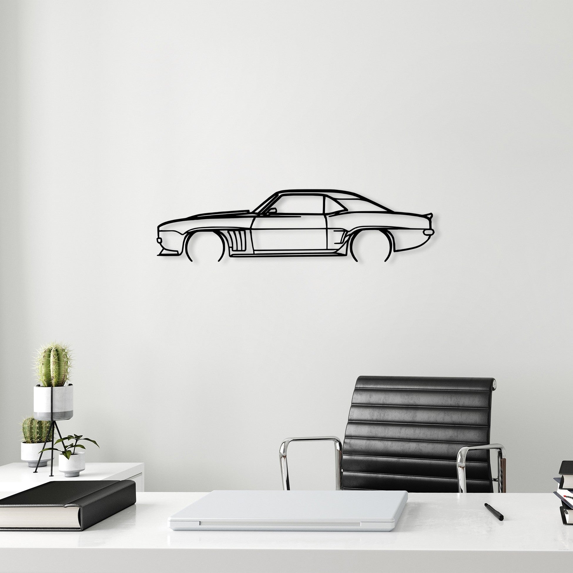 Accessoire mural en métal décoratif Chevrolet Camaro Silhouette