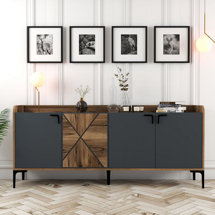 Console Venedik - Walnut, Anthracite
