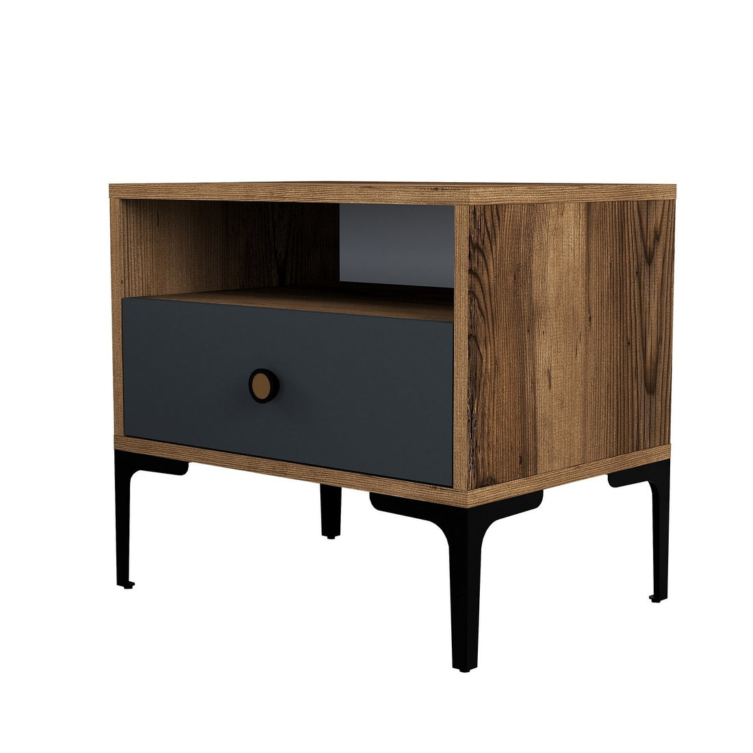 La table de nuit Lizbon 529 - Walnut, Anthracite