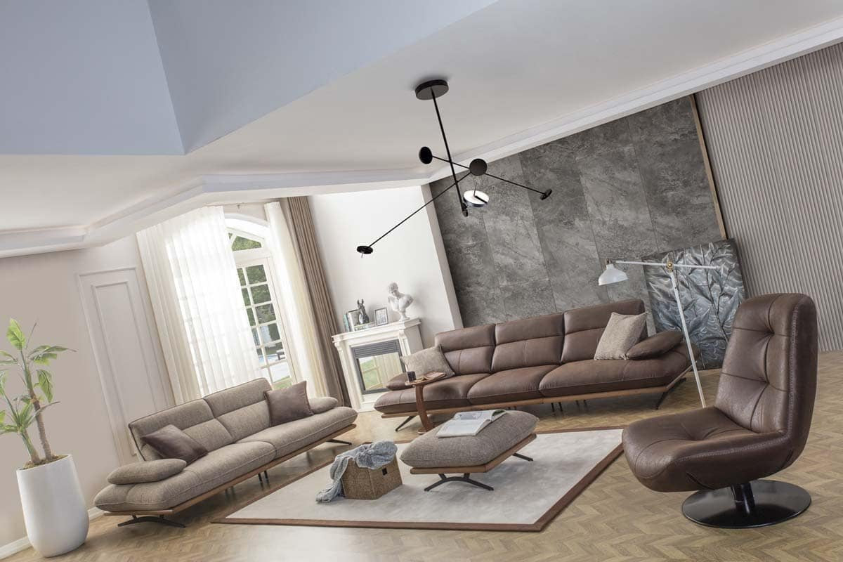 New York Pouf Marron Clair