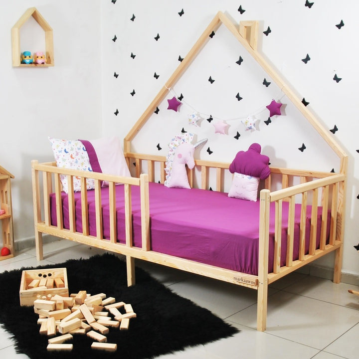 Lit cabane enfant Defne ,bois 90x190cm