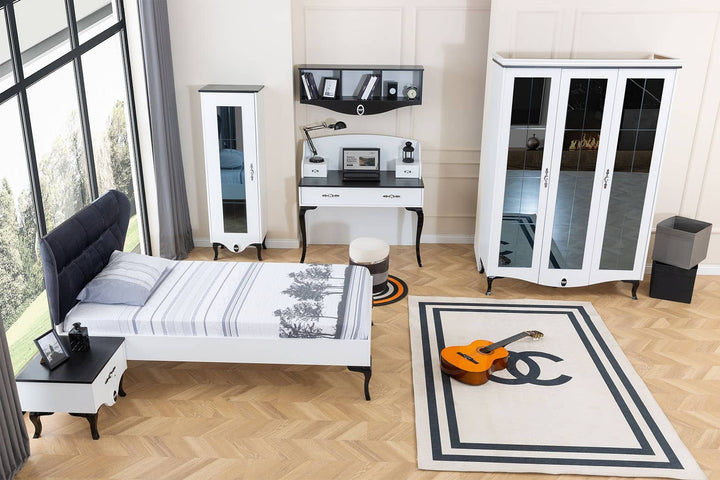 Black And White Ensemble chambre enfant/ado complète (6 éléments)