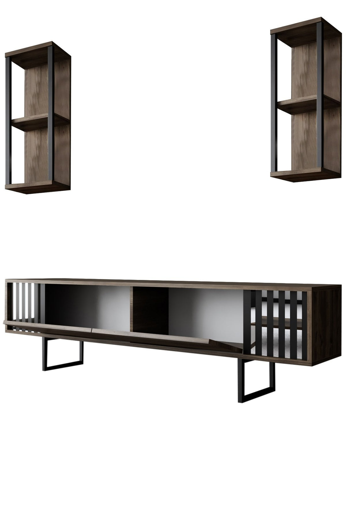 Ensemble de meubles de salon Chrome Line Set - Walnut, Black
