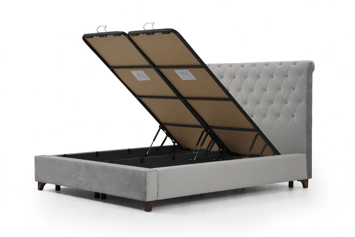 Base de lit double et tête de lit Deluxe 160 x 200 - Grey