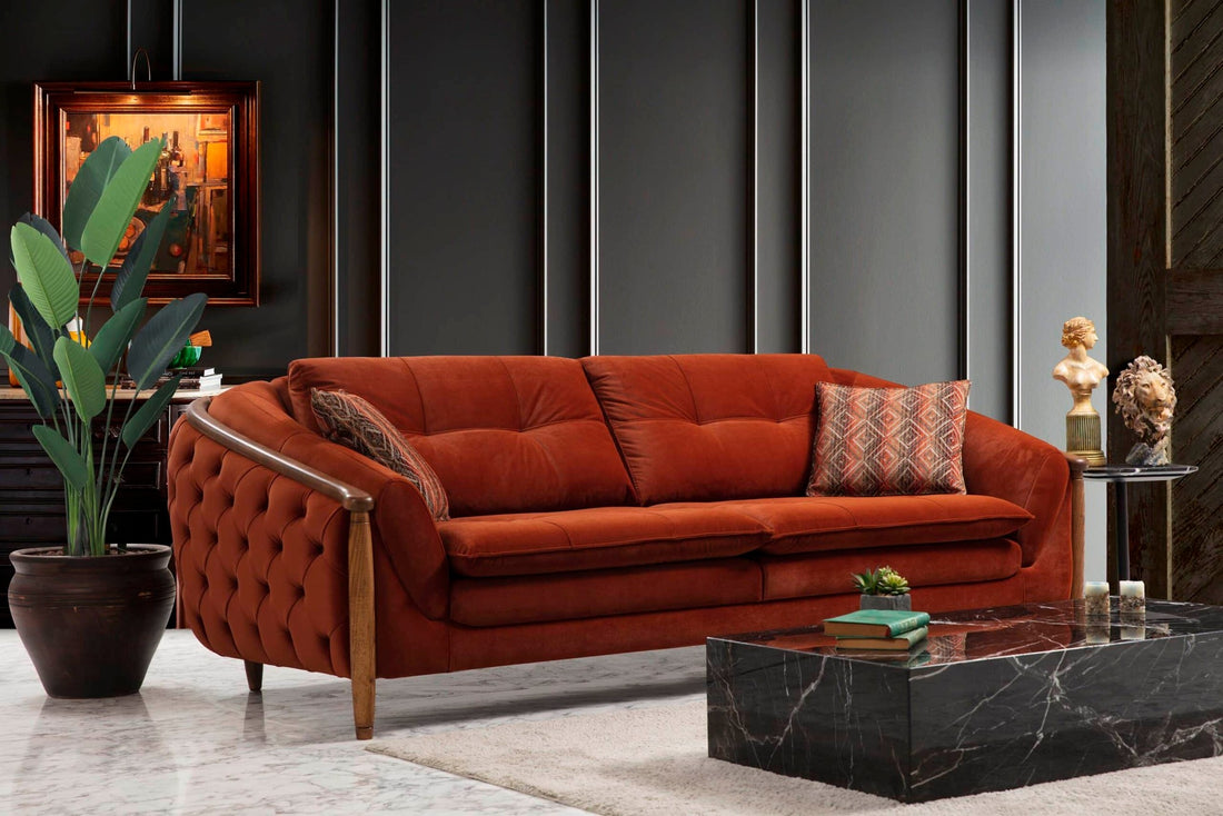 Trio Canapé 3 places rouge