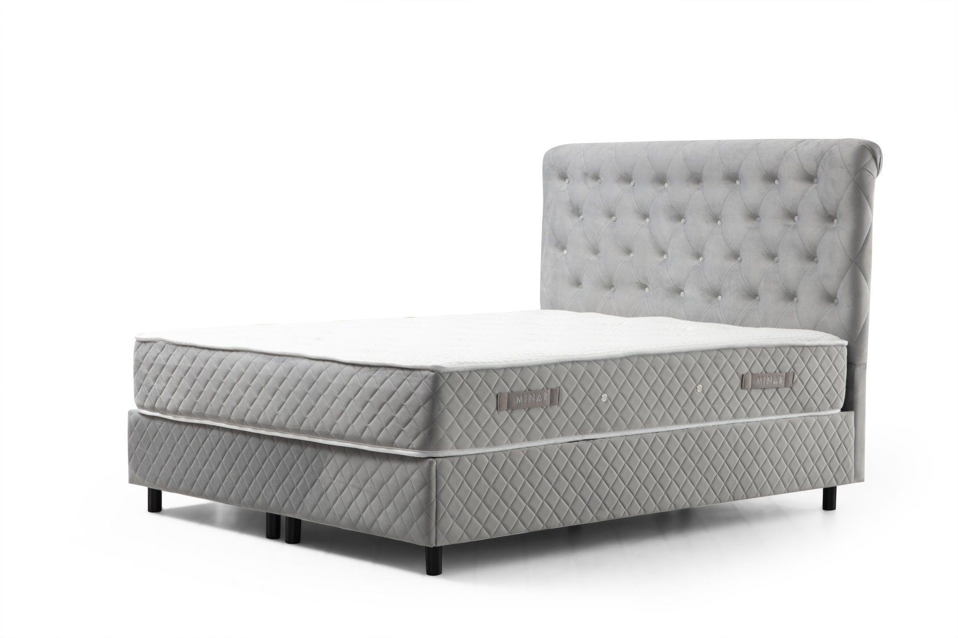 Base de lit double et tête de lit Sonata 150 x 200 - Grey