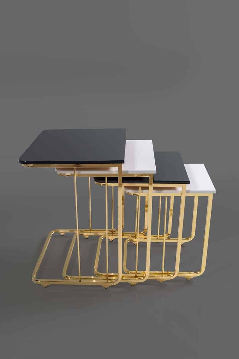 Vegas Table Gigognes Noir Blanc