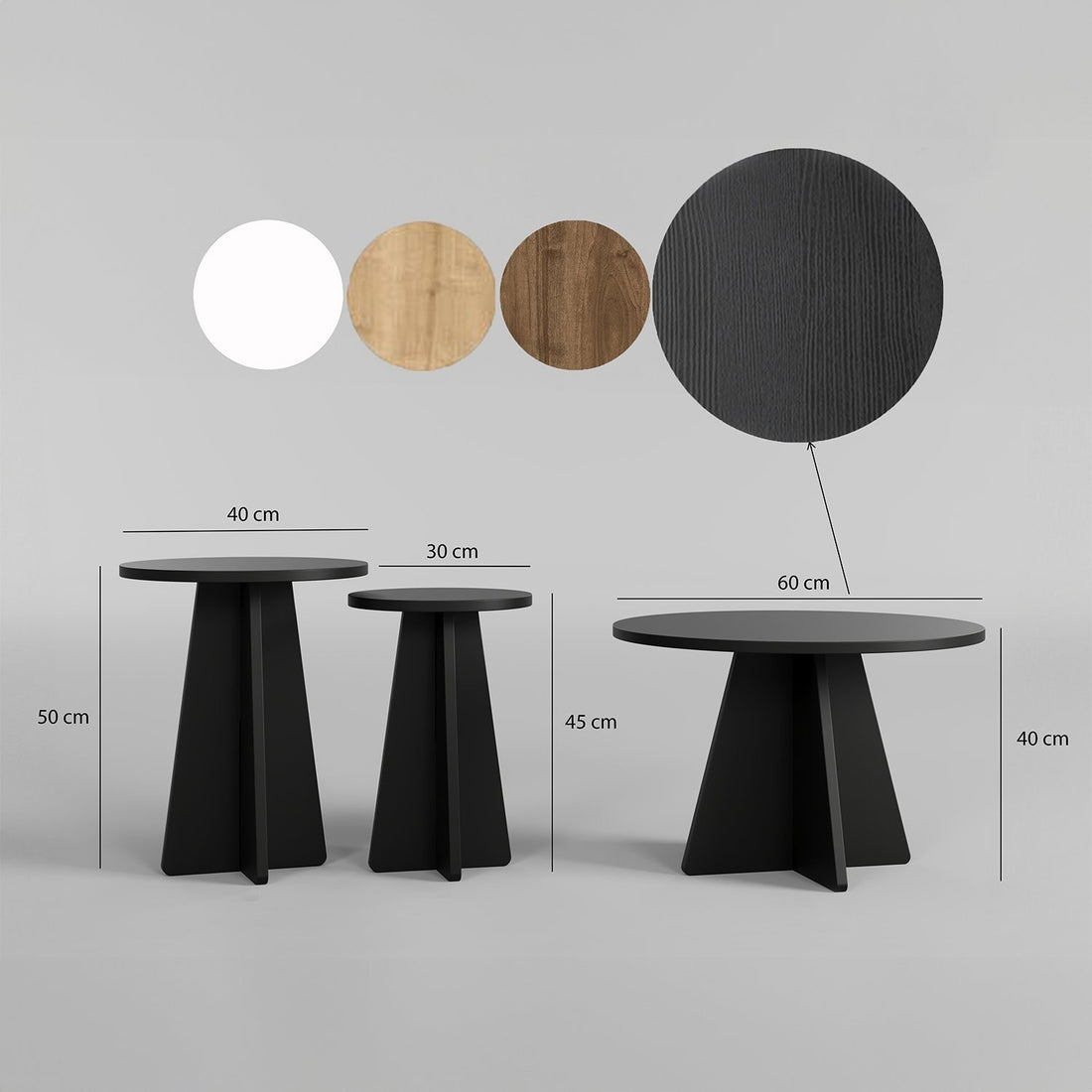 Ensemble de table basse Mushroom 3 - Black