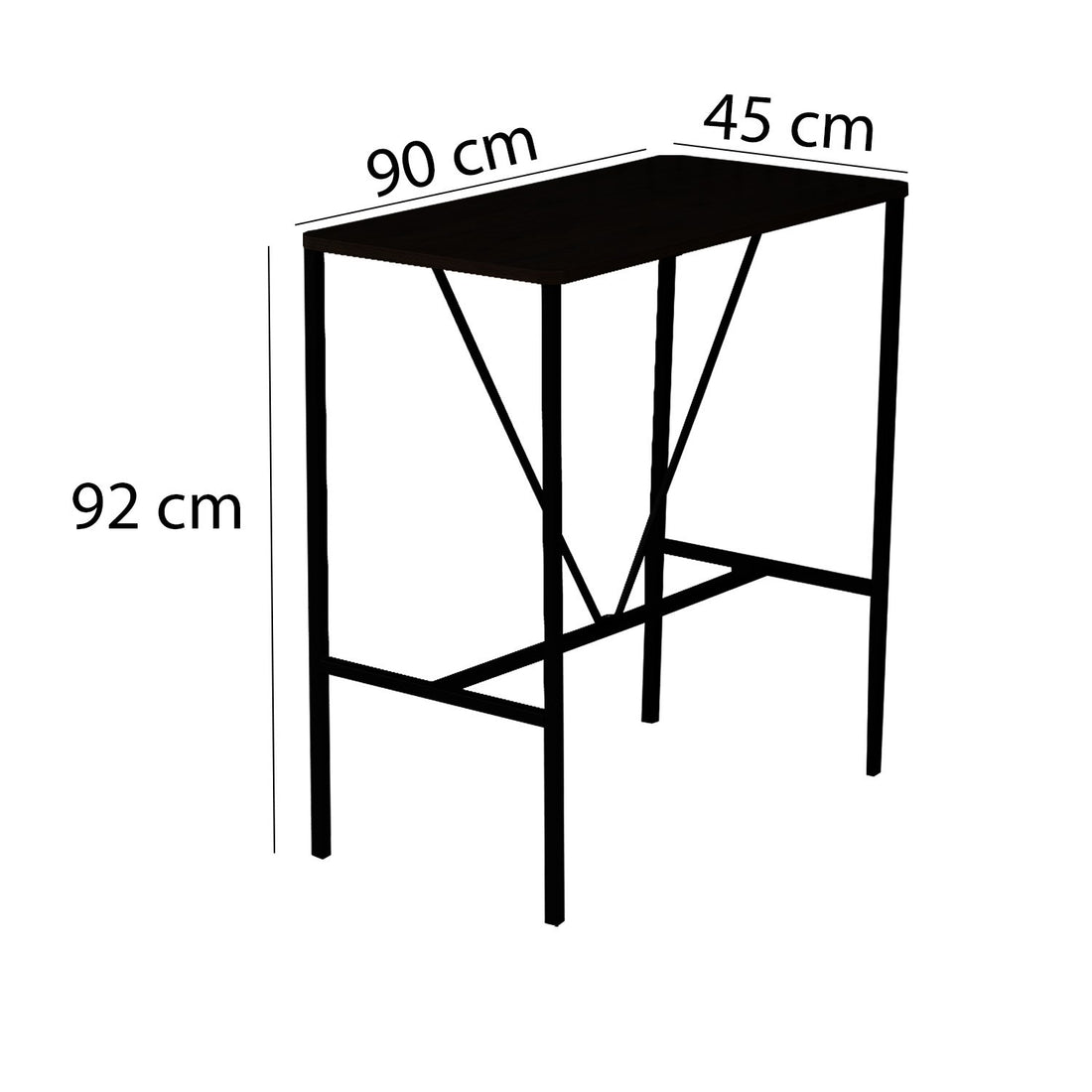 Ensemble table de bar et tabourets (5 pièces) Nordic - Black