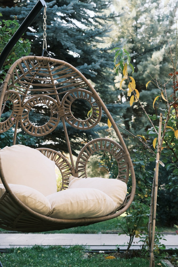 Chaise de balançoire unique de jardin Osna - Cream