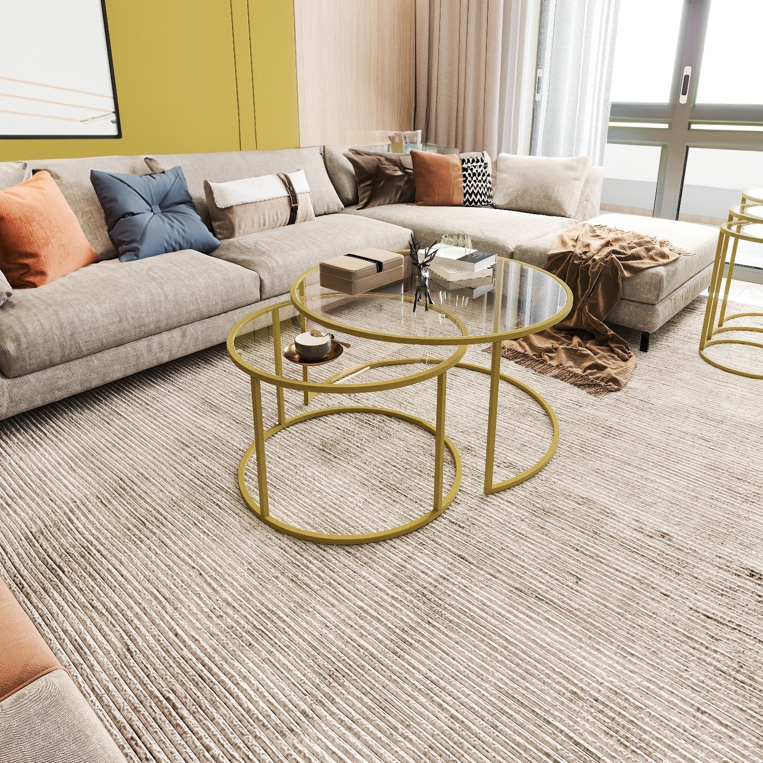 Table basse Belarus - Gold, Glass 60