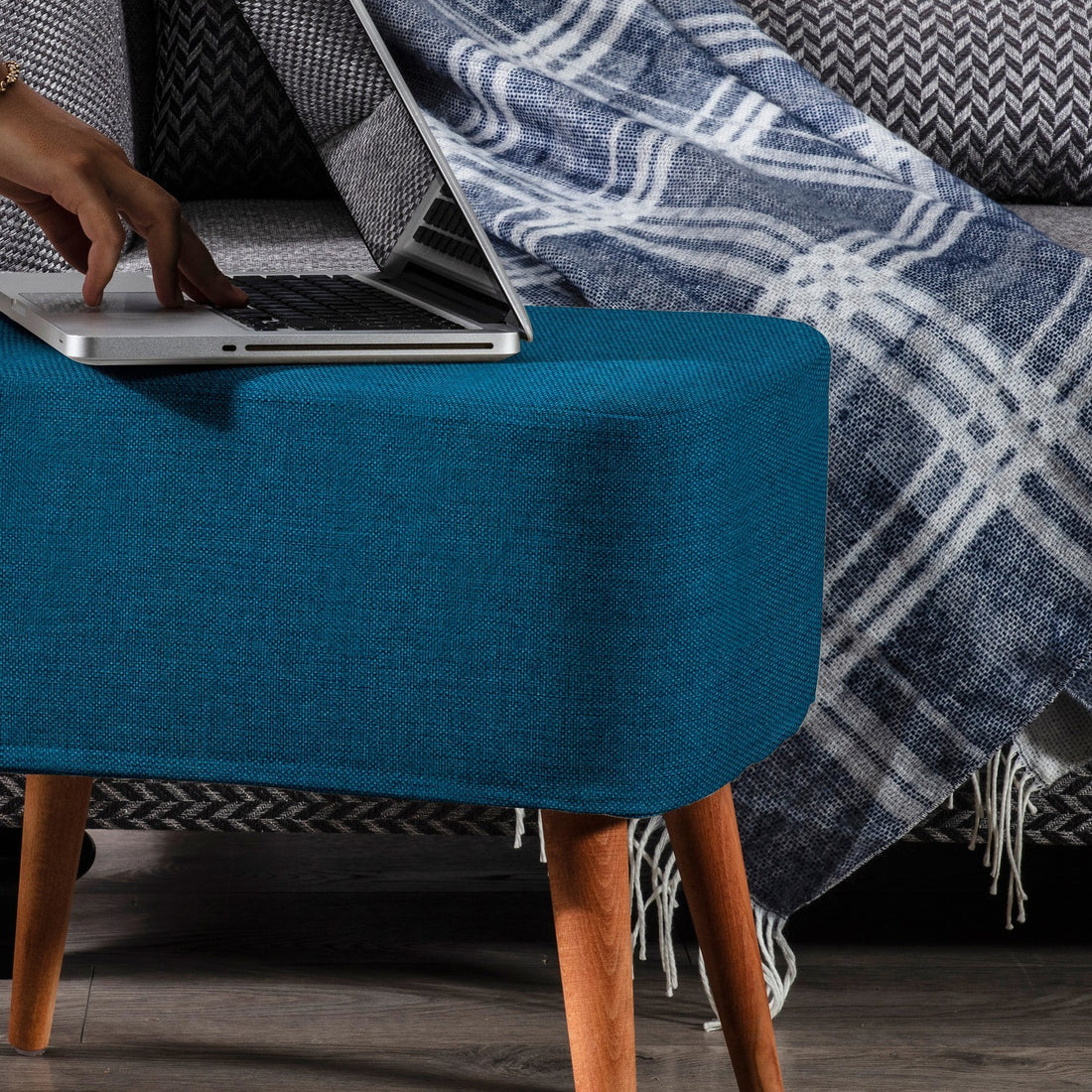 Albina Pouf bleu