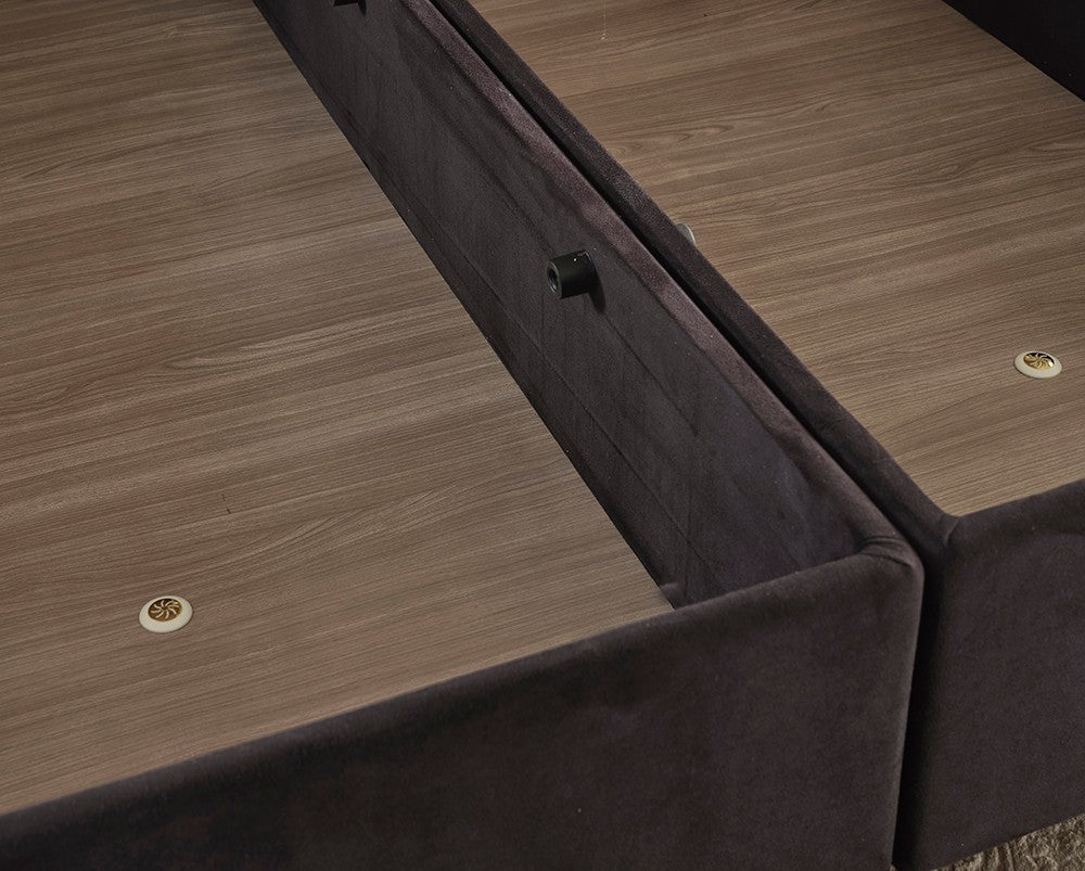 Base de lit double Ela Double - Black (160 x 200)