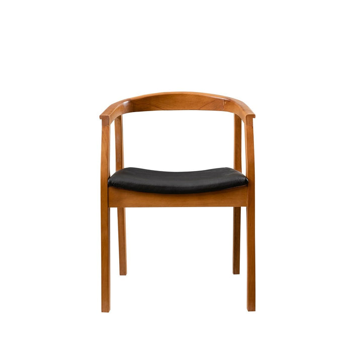 Chaise Bois Massif Et Simili Cuir Noisette Et Noir