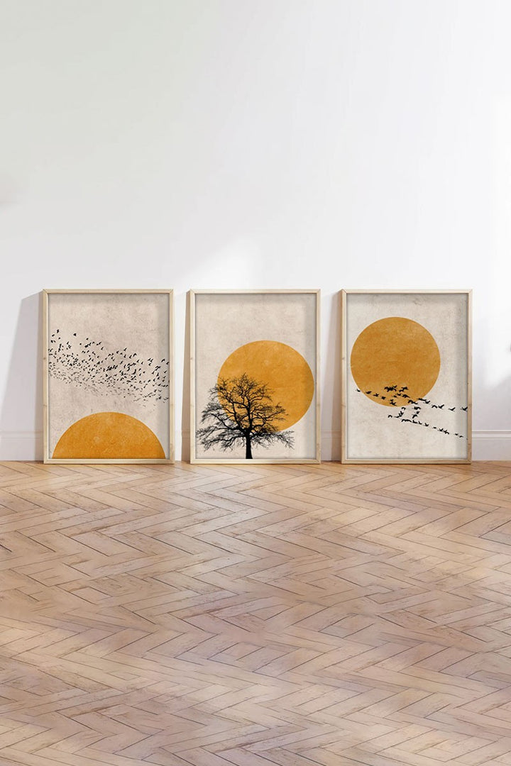 Peinture MDF encadrée décorative (3 pièces) Huhu147 - 50 x 70