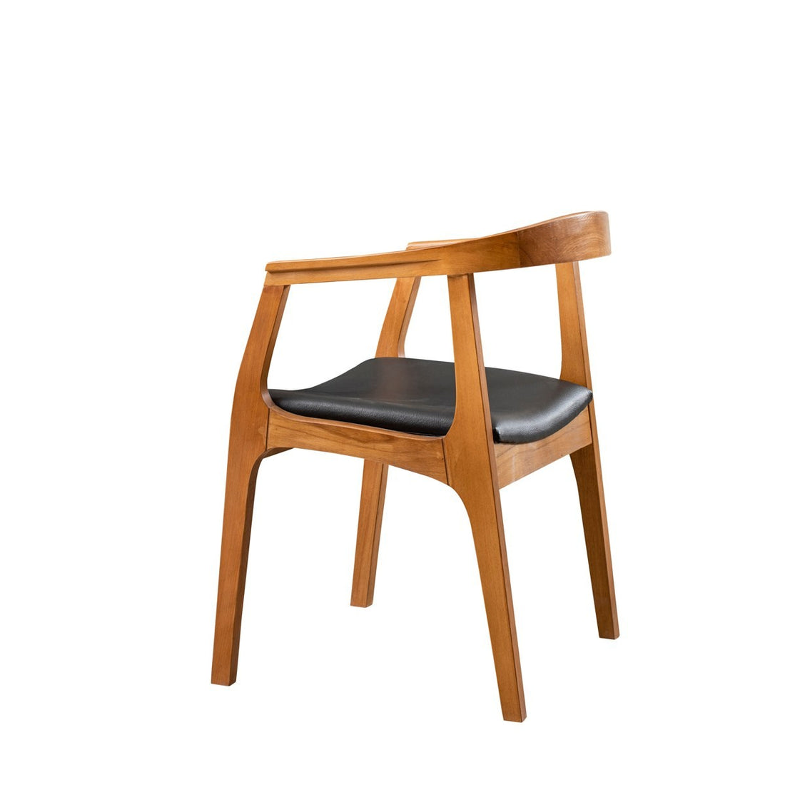 Chaise Bois Massif Et Simili Cuir Noisette Et Noir