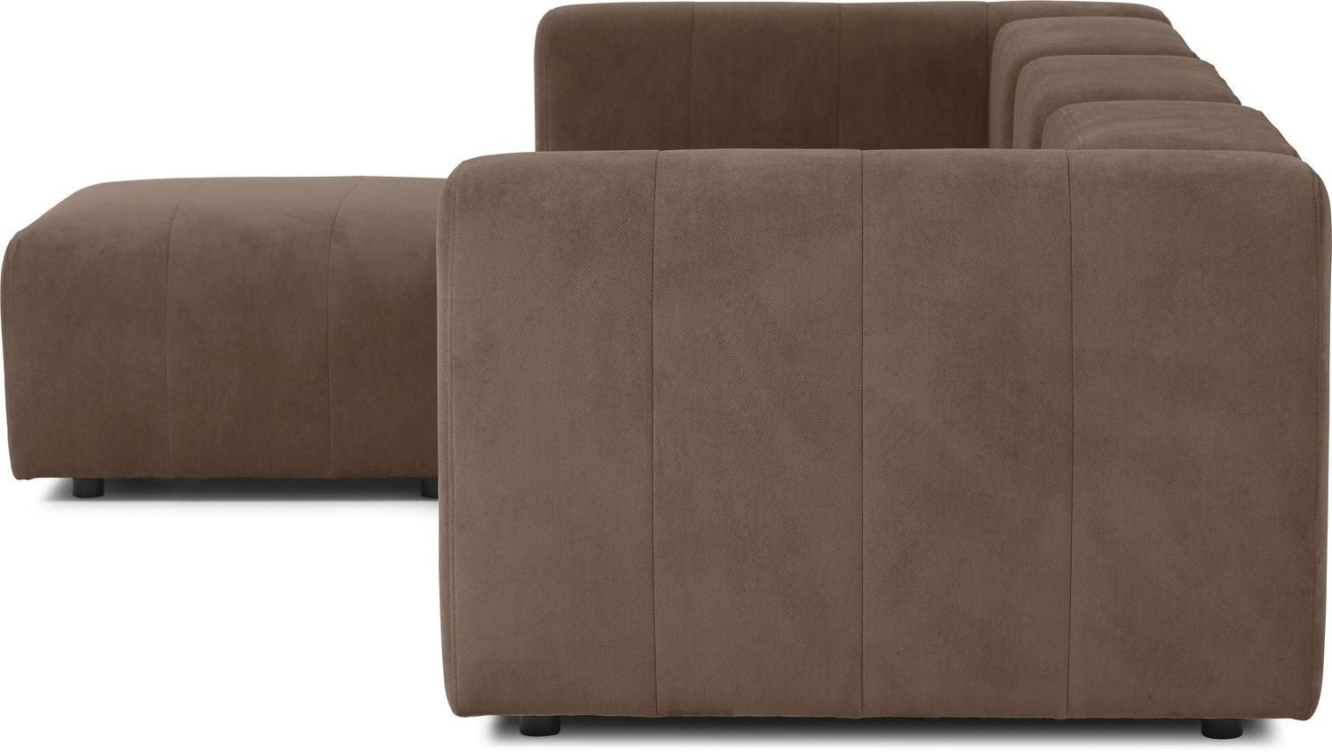 Canapé modulable 4 places en tissu avec pouf Pietro