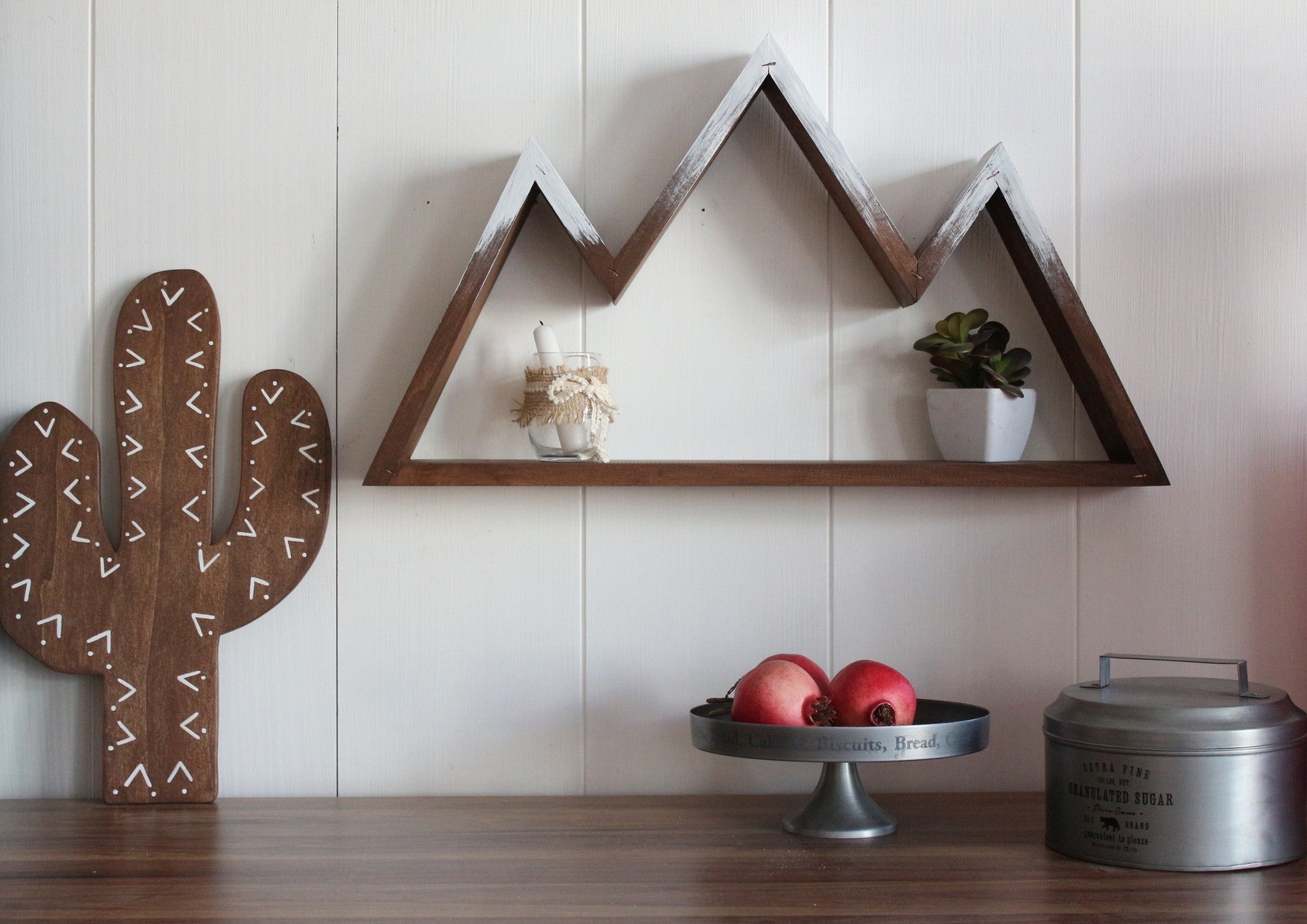 Accessoire mural décoratif en bois Snowy Mountain