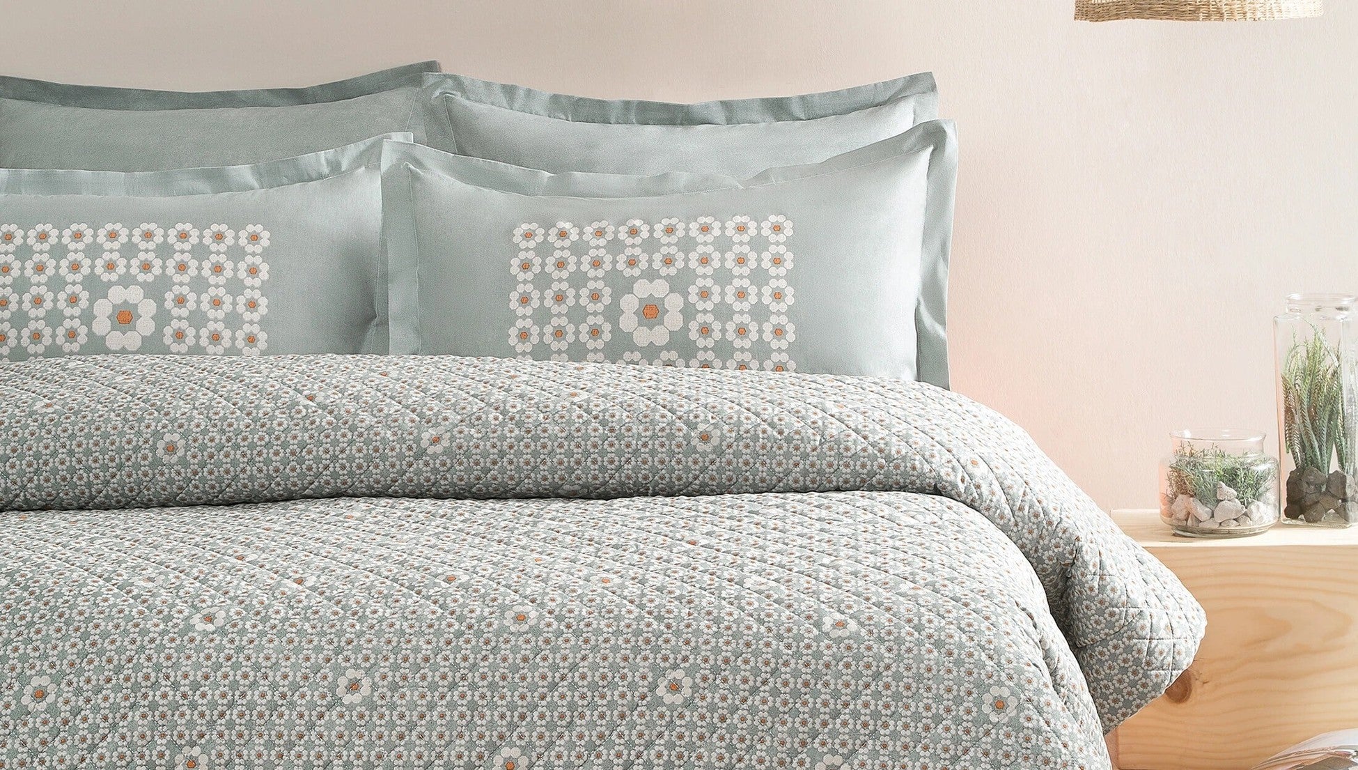 Amara Ensemble de Literie Matelassé Vert