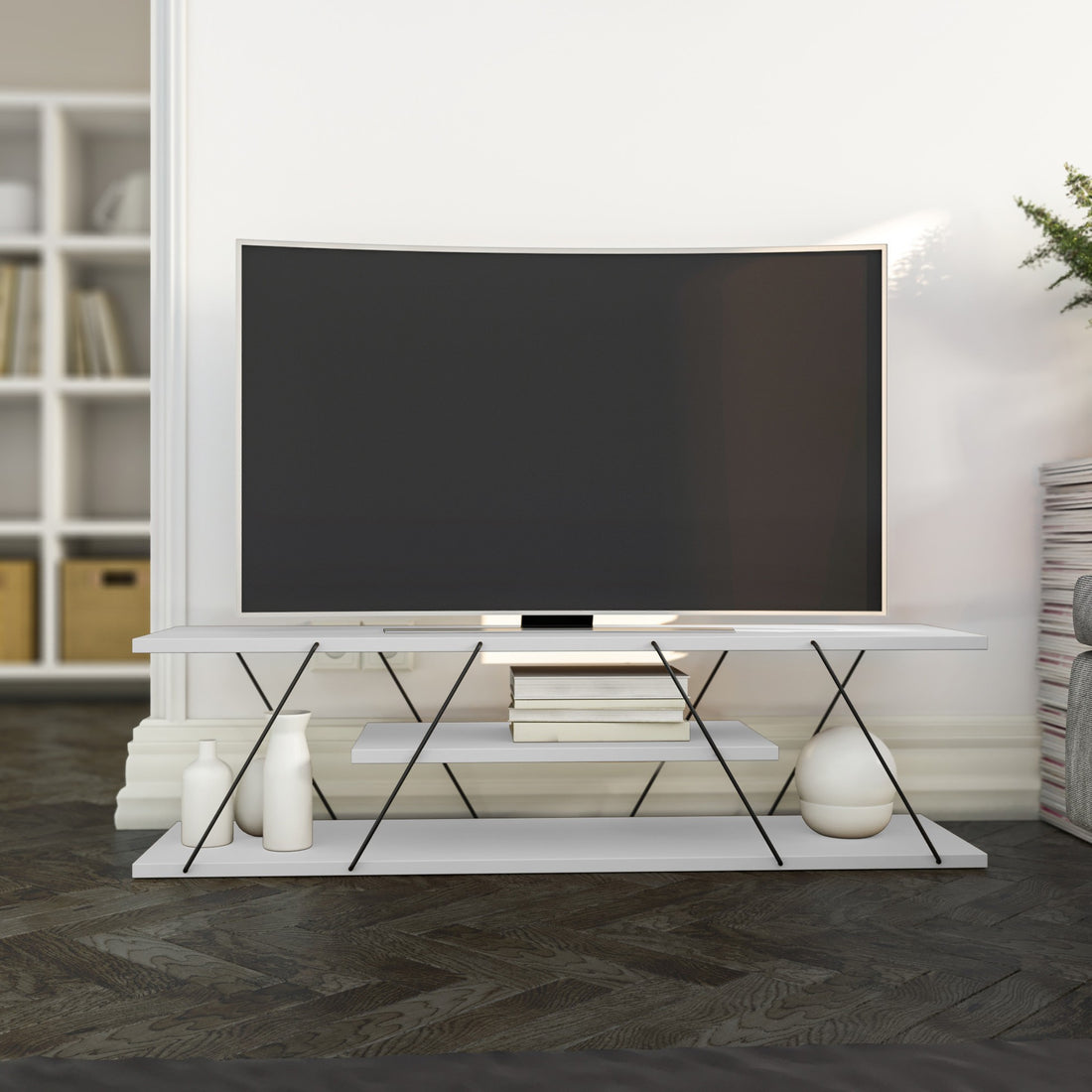 Meuble TV Canaz - White, Black