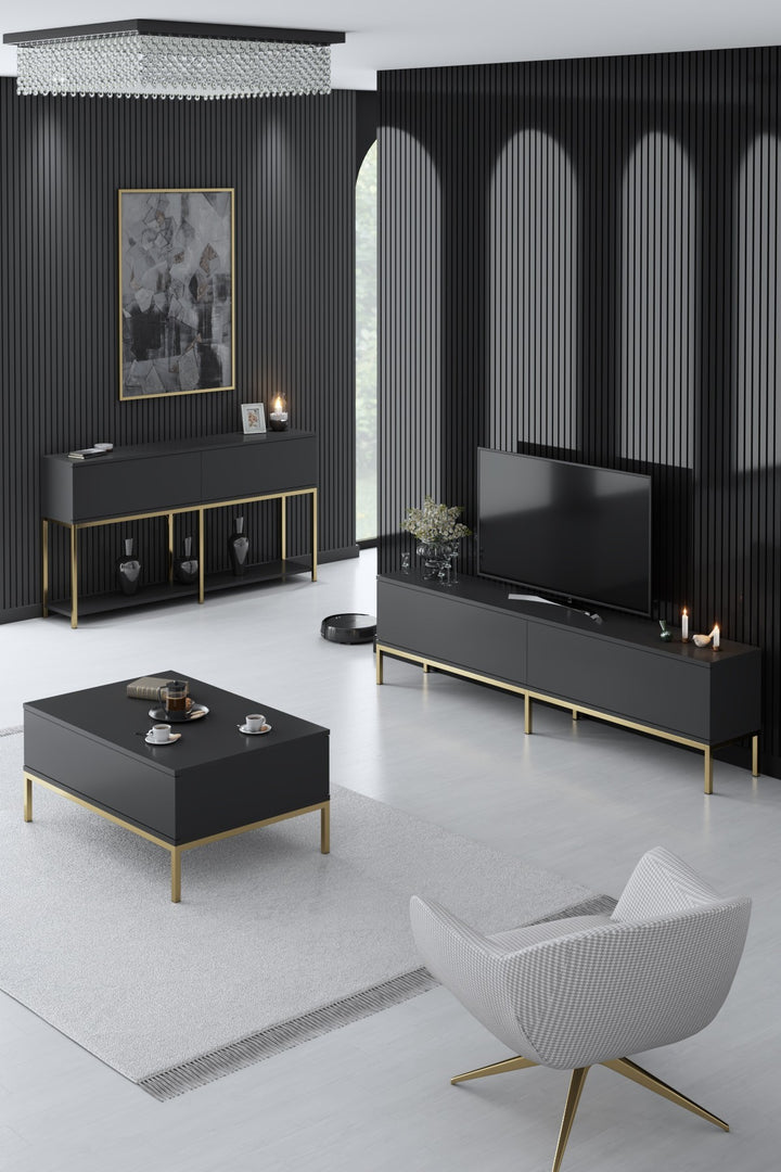 Ensemble de meubles de salon Lord - Anthracite, Gold