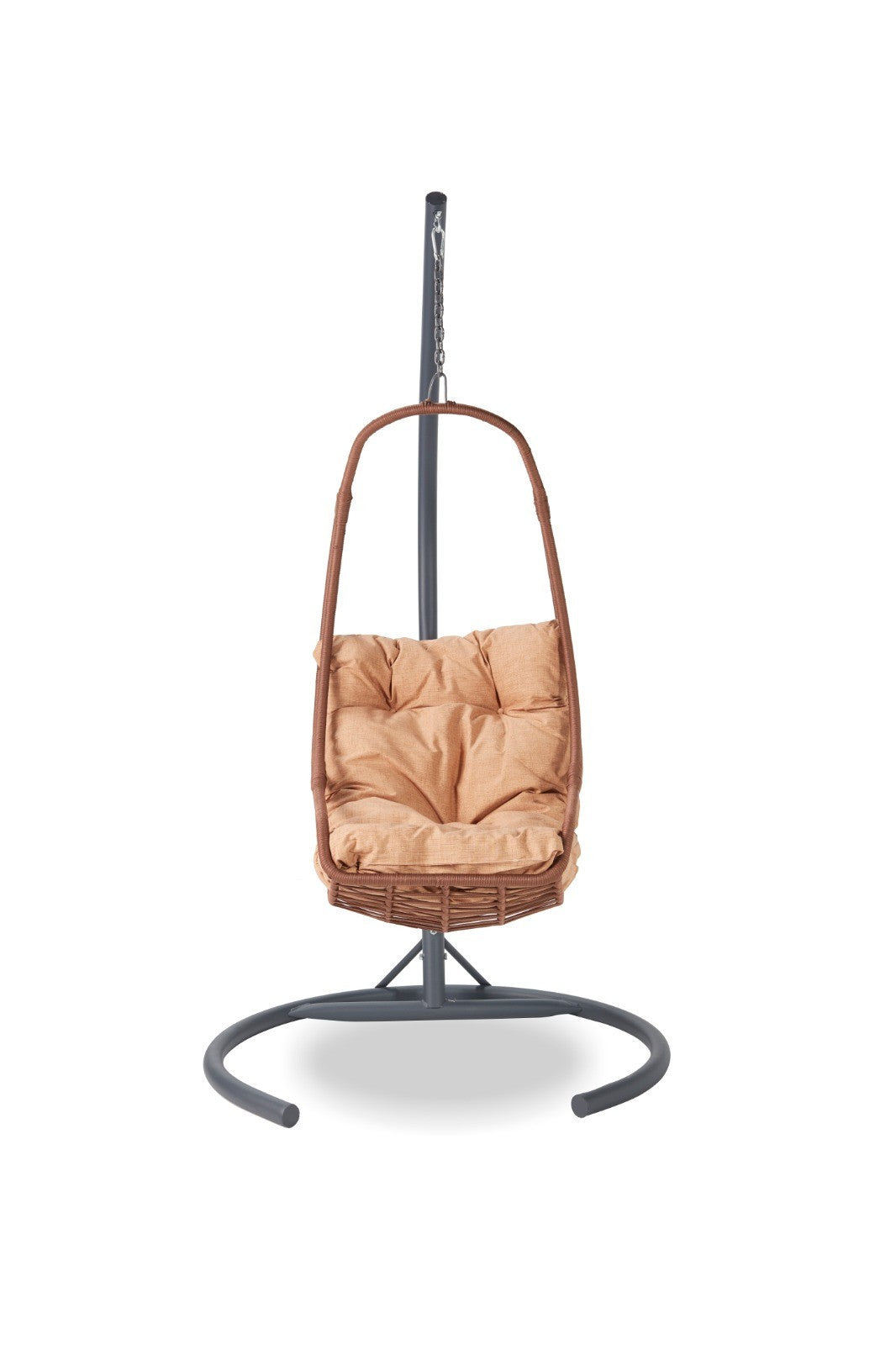 Chaise de balançoire unique de jardin Florya - Camel, Black