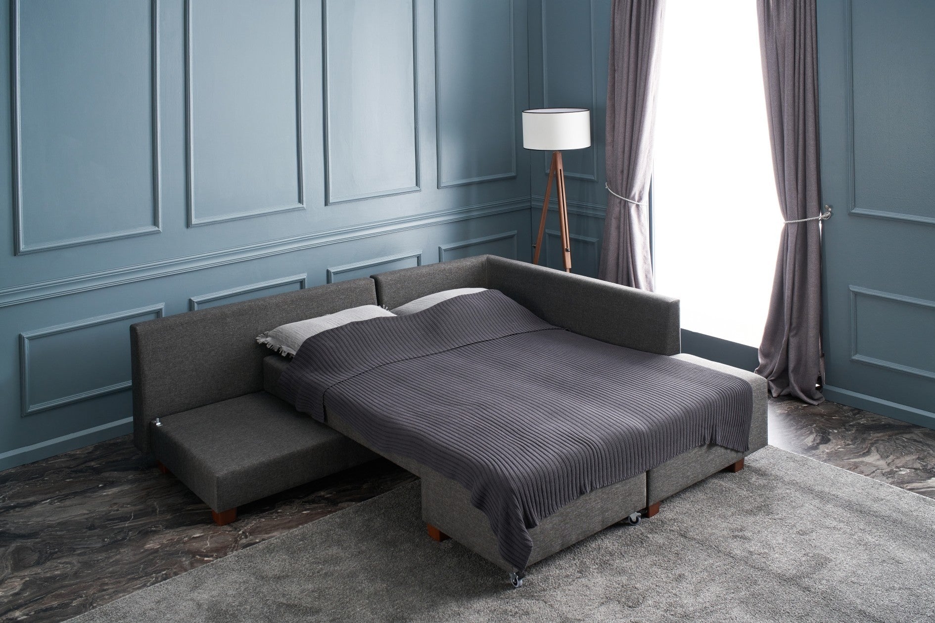 Canapé d'angle Manama Corner Sofa Bed Right - Anthracite