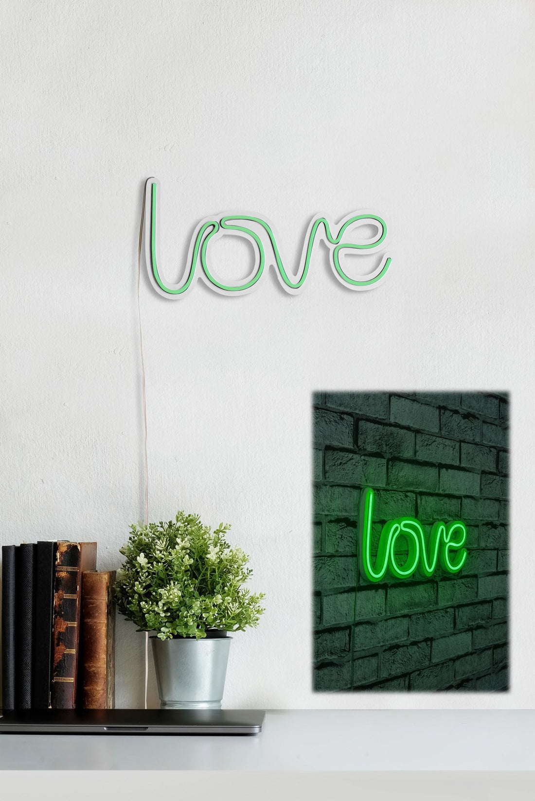 Éclairage LED en plastique décoratif Love - Green