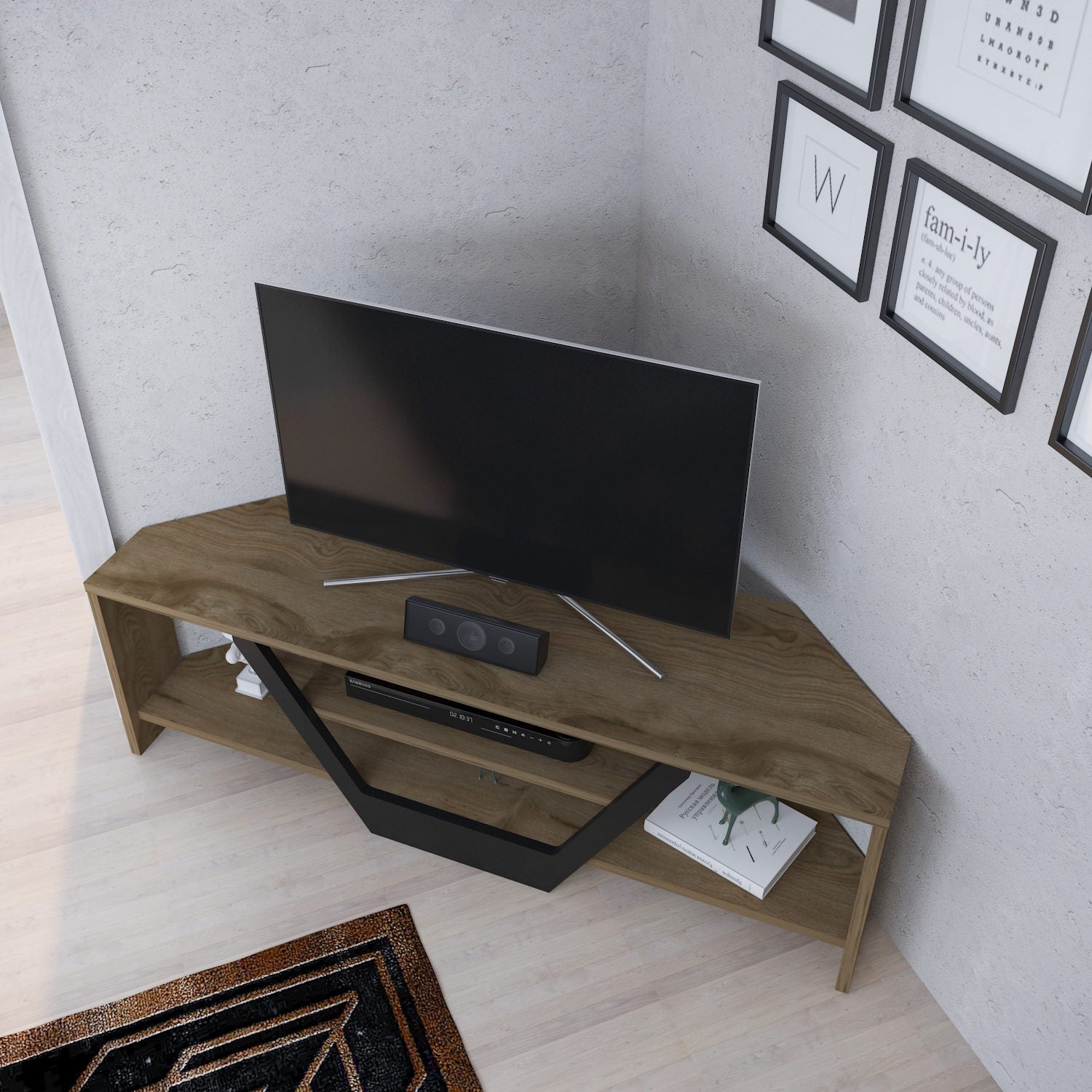 Meuble TV Sares - Oud Oak, Black